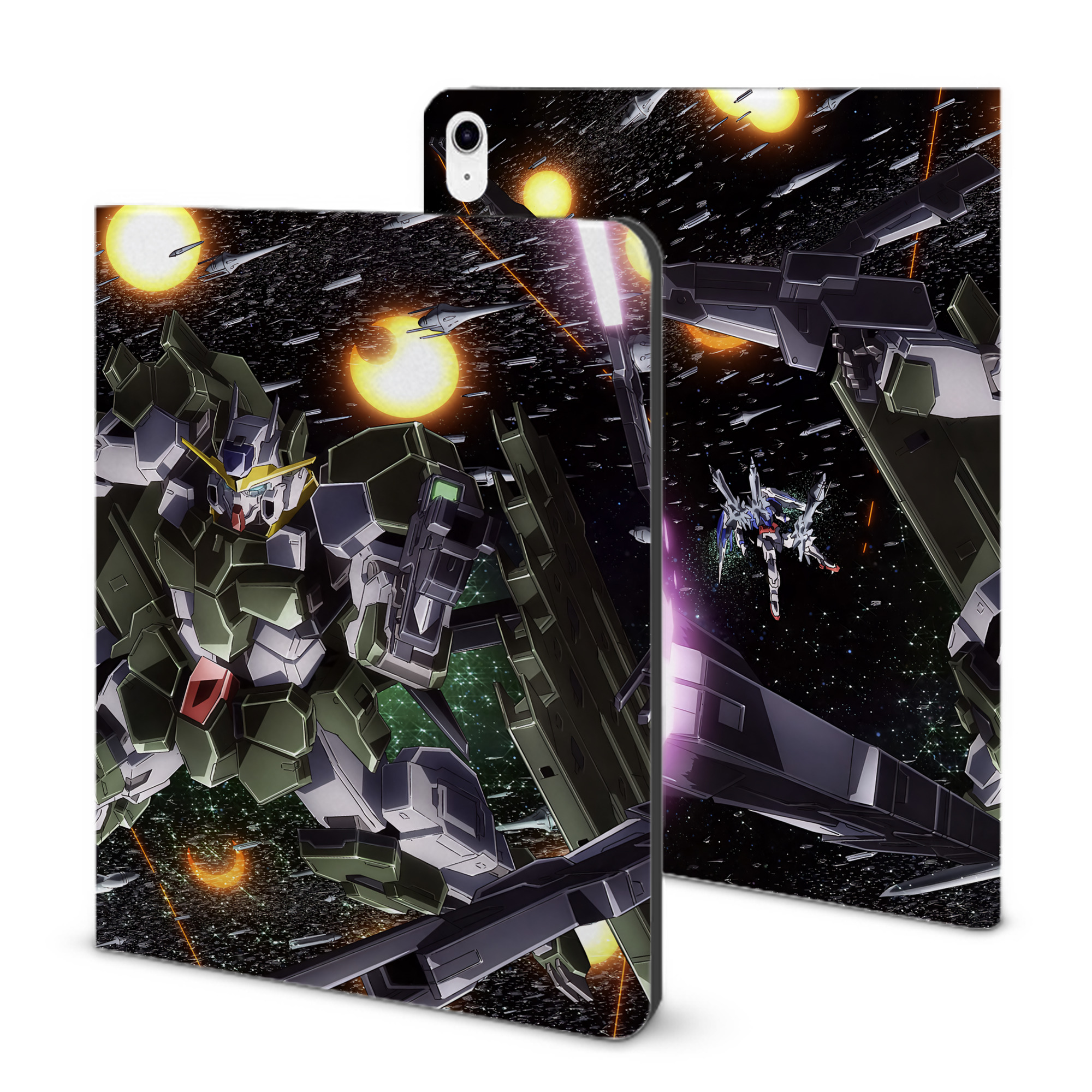 （画像用） 機動戦士ガンダム Mobile Suit Gundam IPad ケース ブック型 PUレザー TPU 耐衝撃 軽量 薄型 ペン収納なし 全面保護 IPad 各モデル対応
